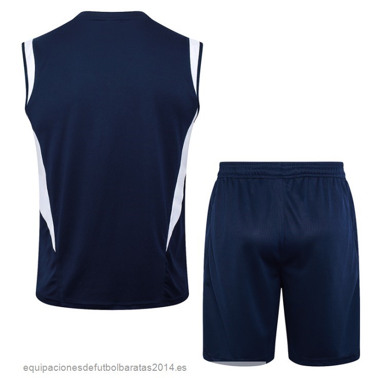 Nuevo Entrenamiento Sin Mangas Conjunto Completo Italia 2024 Azul Marino Baratas